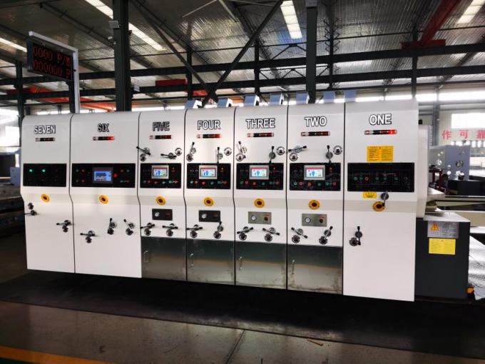 PRY-D1224 Alta velocidad automática completa de 4 colores Flexo Impresión de ranuras de corte a presión máquina de apilamiento 3