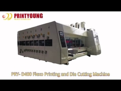 PRY-D400 Automático de punta de plomo 4 colores Flexo Impresión Slotting Die Cutting Machine con apilador